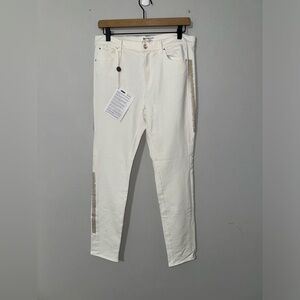 EAN 13 By Elena Renier White Rhinestone Stretch Straight Leg Pants Sz 44 (US 10)